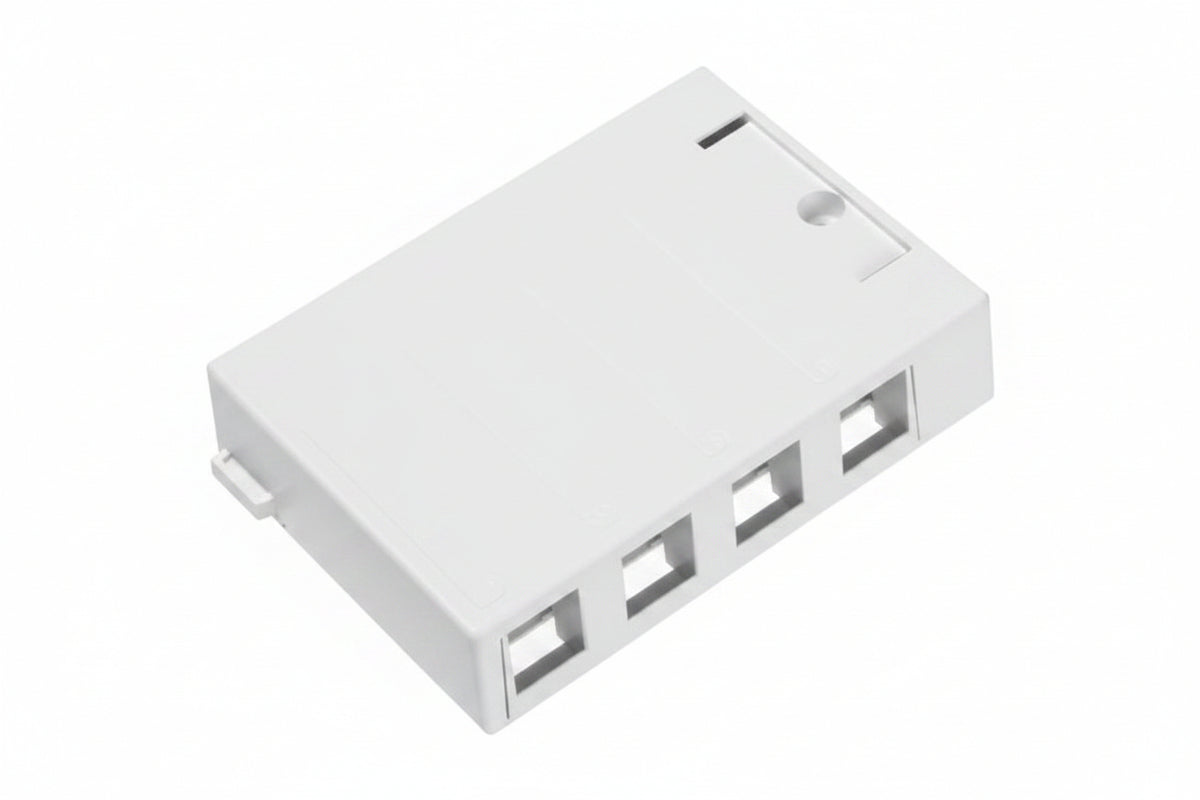Leviton 41089-4WP Surface-Mount QuickPort Box, 4-Ports, White