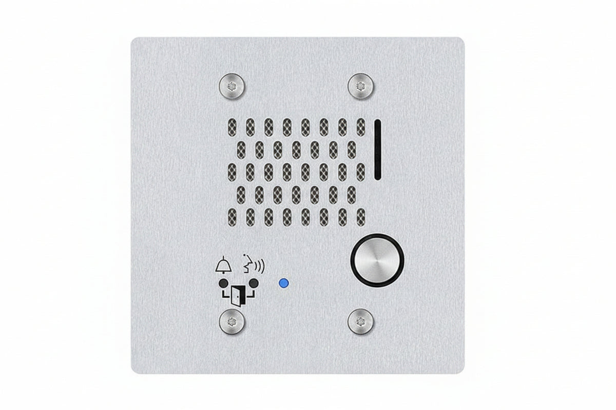IX-SS-2G SIP Compatible Flush Mounted IP Door Station, 2-Gang, Vandal Resistant, Stainless-Steel Cover
