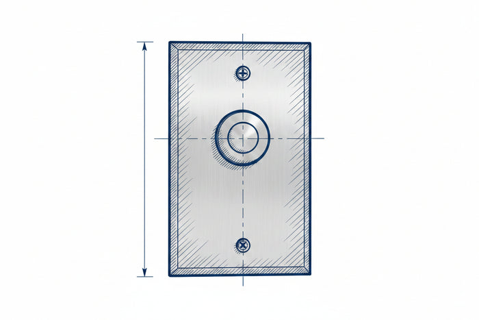 Camden CM-9080 7/8" Vandal Resistant Push / Exit Switch, DPDT Momentary, Brushed Aluminum Faceplate