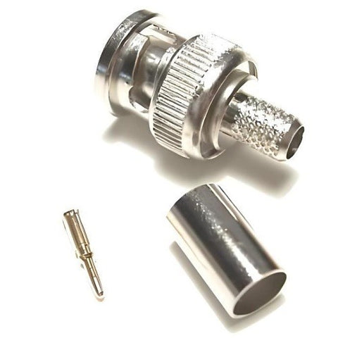 West Penn CN-BM73-5 BNC Crimp Connector RG6 Non-Plenum 3-Piece