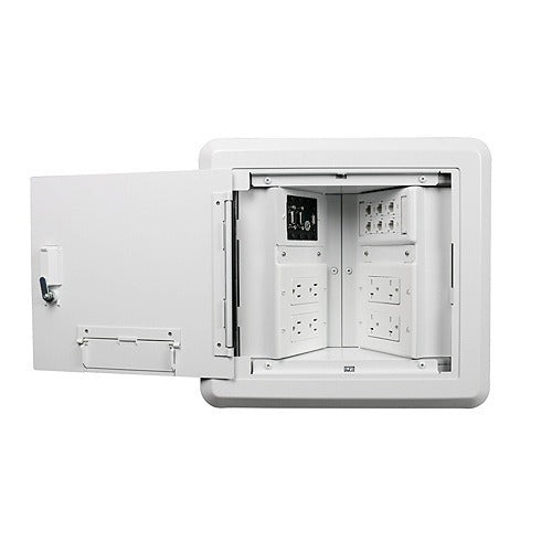 Wiremold EHWB8-WH Evolution 8-Gang Hinged Wall Box White Mounting