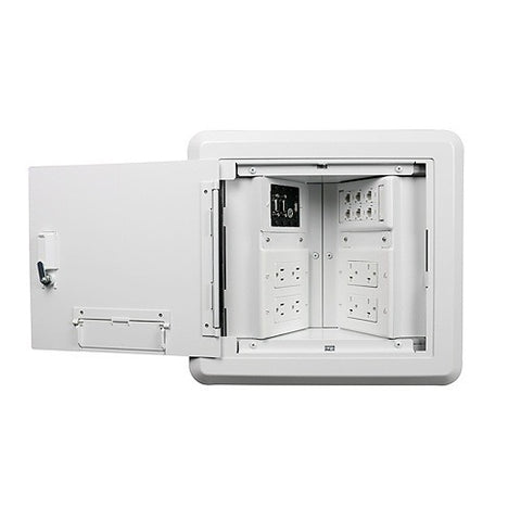 Wiremold EHWB8-WH Evolution 8-Gang Hinged Wall Box White Mounting