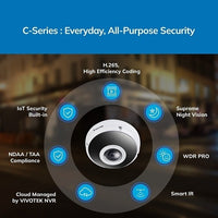 VIVOTEK FE9380-HV 5MP 360° Fisheye IP Camera IP66 WDR Pro H.265