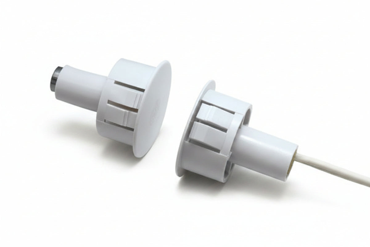 -12-G 180 Series 3/4" Steel Door Recessed Switch Set, Standard Gap, 10W, 200VDC, 0.40 Amp, Closed Loop, N/O, A, and U.L. 10C Fire Rated Gray