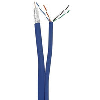 Wavenet H16E16QMBL2-500 CAT6 RG-6 Quad Shield Composite Cable 500ft Blue