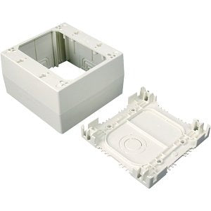 Wiremold NM2044-2 Extra Deep Device Box Fitting, 2-Gang, Ivory