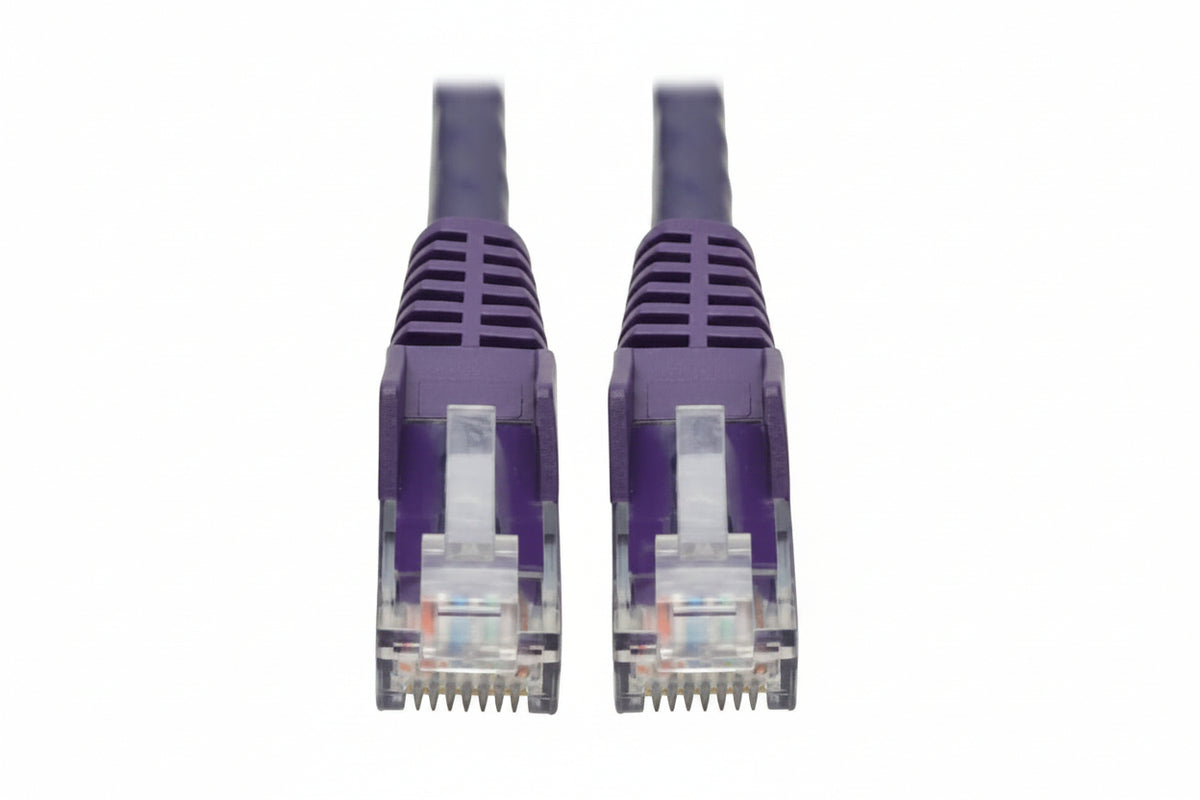 Eaton Tripp Lite N201-015-PU Cat6 Gigabit Snagless Molded UTP Ethernet Cable RJ45 M/M, PoE, Purple, 15' (4.57 m)