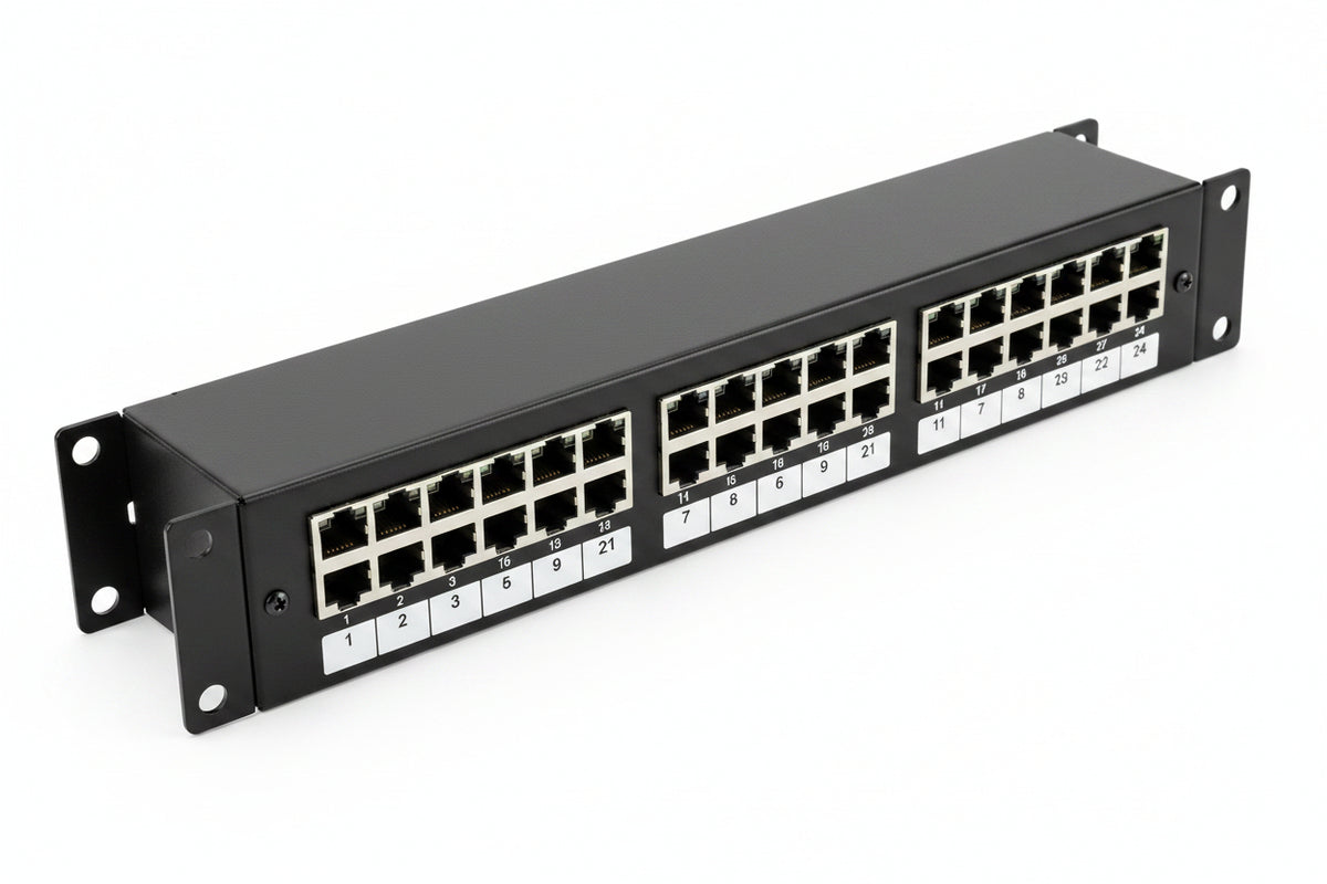 Tripp Lite N252-024 24-Port 1U Rack-Mount CAT6/CAT5 110 Patch Panel, 568B, RJ45 Ethernet