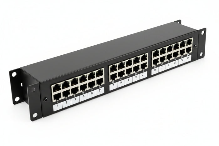 Tripp Lite N252-024 24-Port 1U Rack-Mount CAT6/CAT5 110 Patch Panel, 568B, RJ45 Ethernet