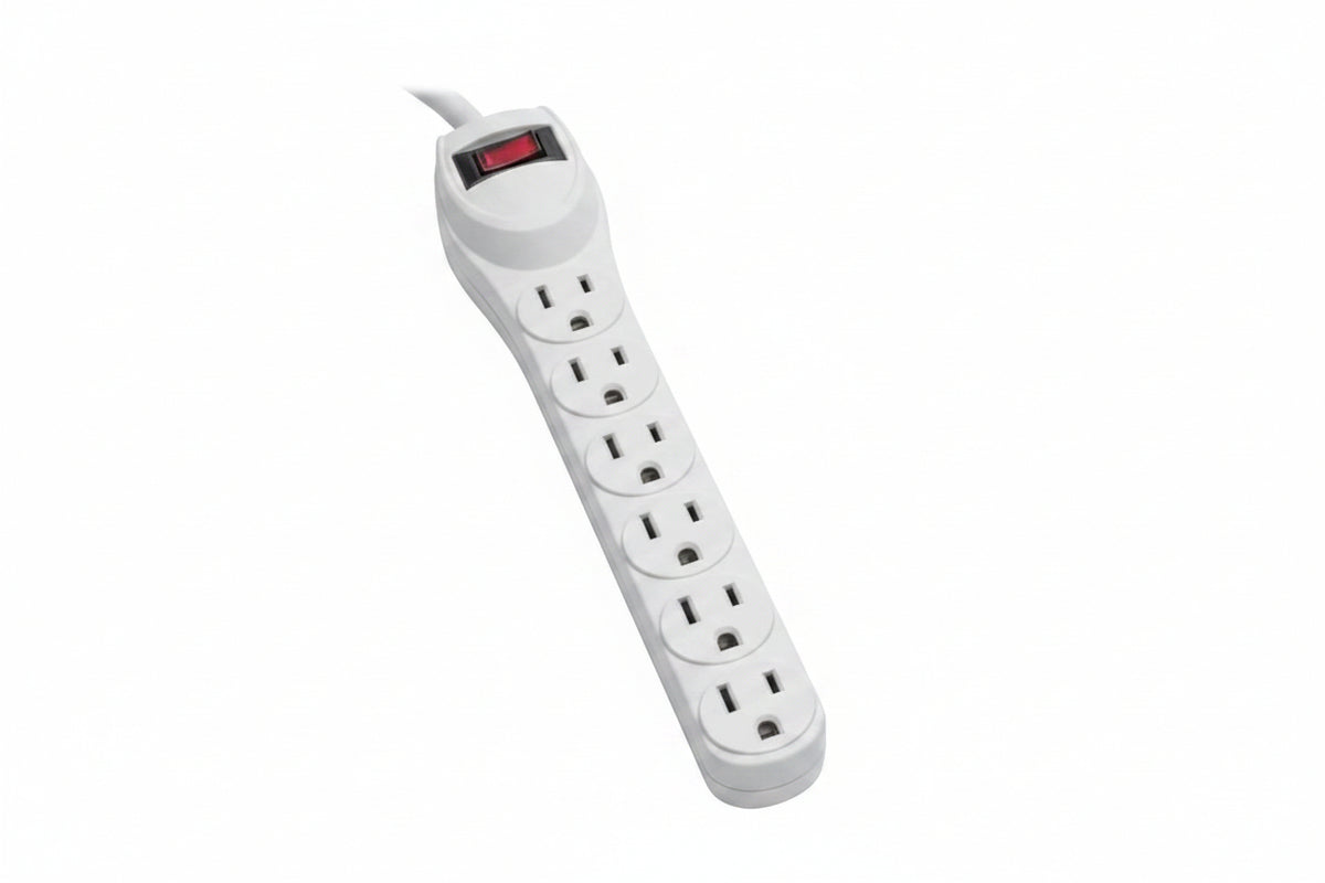 Tripp Lite TLP602 Protect It! 6-Outlet Home Computer Surge Protector, 2' (0.61 m) Cord, 180 Joules