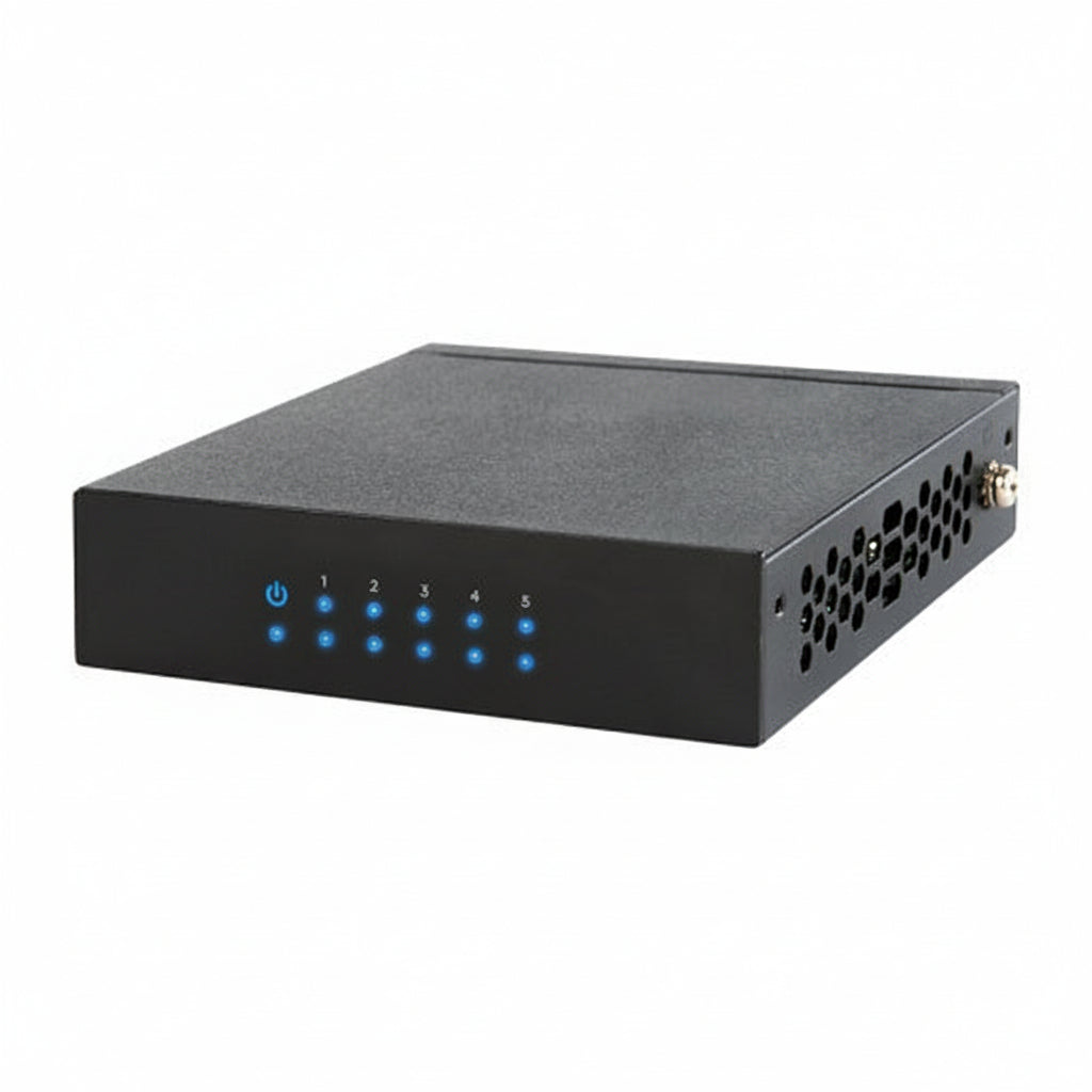 Networks AN-110-SW-C-5 110 Series Unmanaged+ Gigabit Switch, Compact Enclosure, 5-Ports, Rear Facing Ports