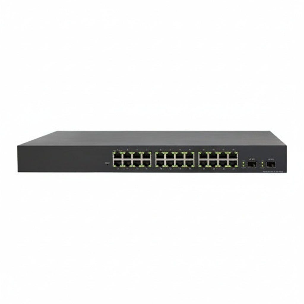 Networks AN-220-SW-F-24-POE 220 Series 24-Port Layer 2 Managed Gigabit Switch with Partial PoE+ and Front Ports