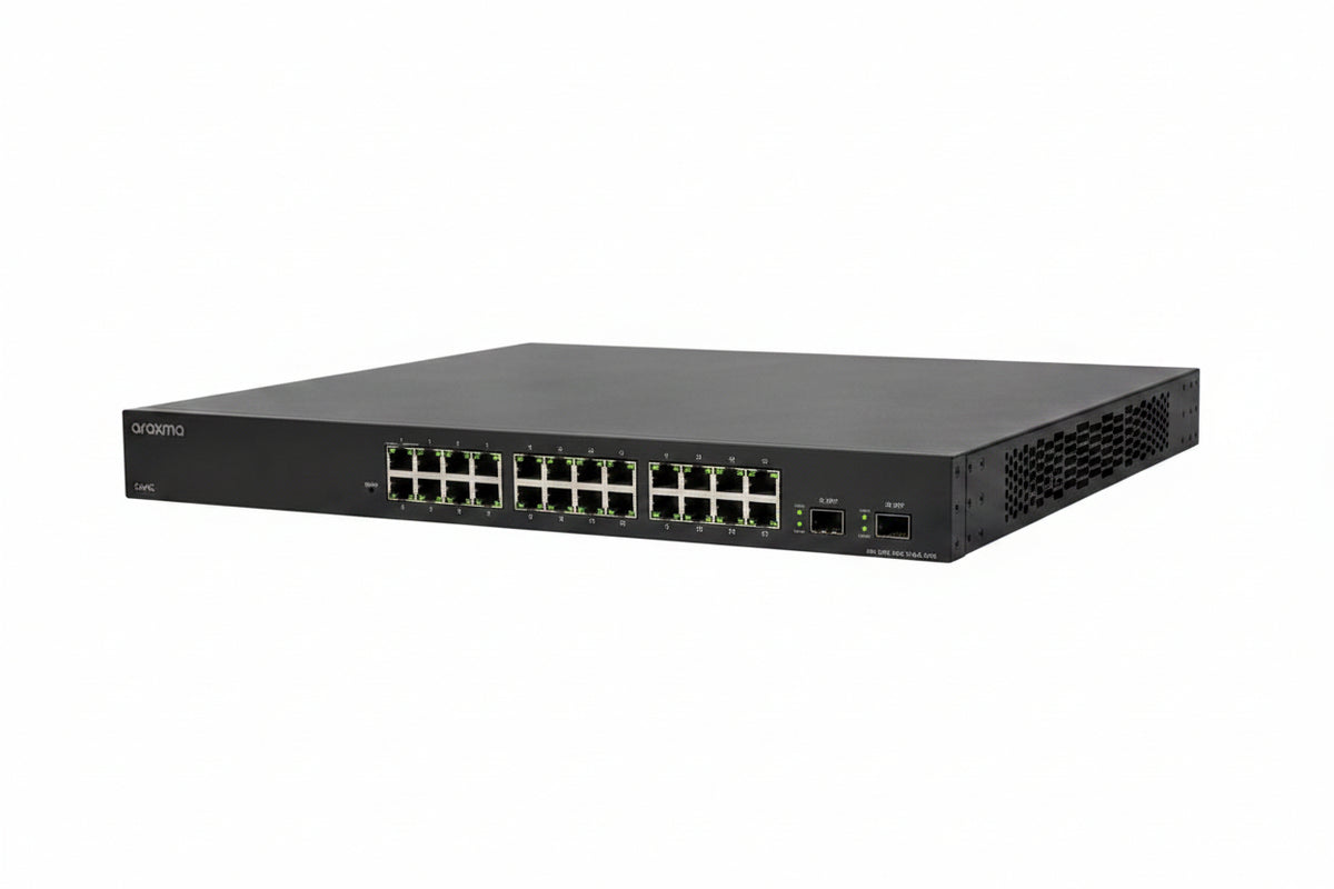 Networks AN-320-SW-F-24-POE 320 Series Managed Layer 2 Gigabit Switch with Full PoE+, 24-Ports, Front Facing Ports