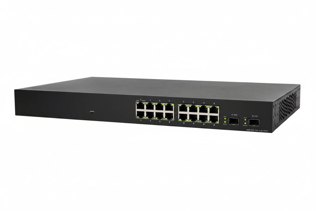 Networks AN-320-SW-F-16-POE 320 Series Managed Layer 2 Gigabit Switch with Full PoE+, 16-Ports, Front Facing Ports