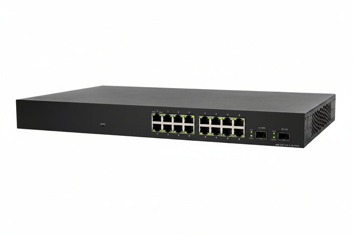 Networks AN-320-SW-F-16-POE 320 Series Managed Layer 2 Gigabit Switch with Full PoE+, 16-Ports, Front Facing Ports