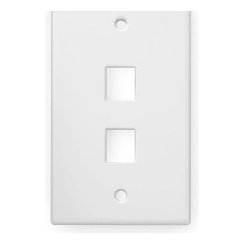 Wirepath PLATE-2-WH 2-Port Keystone Wall Plate White UL Listed
