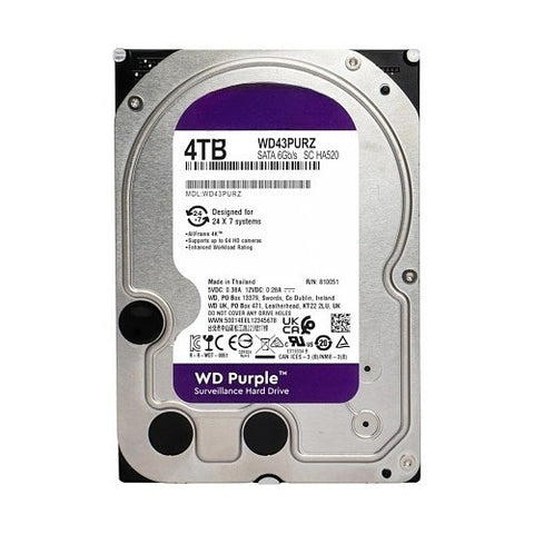 Western Digital WD43PURZ Purple 4TB Surveillance Hard Drive SATA