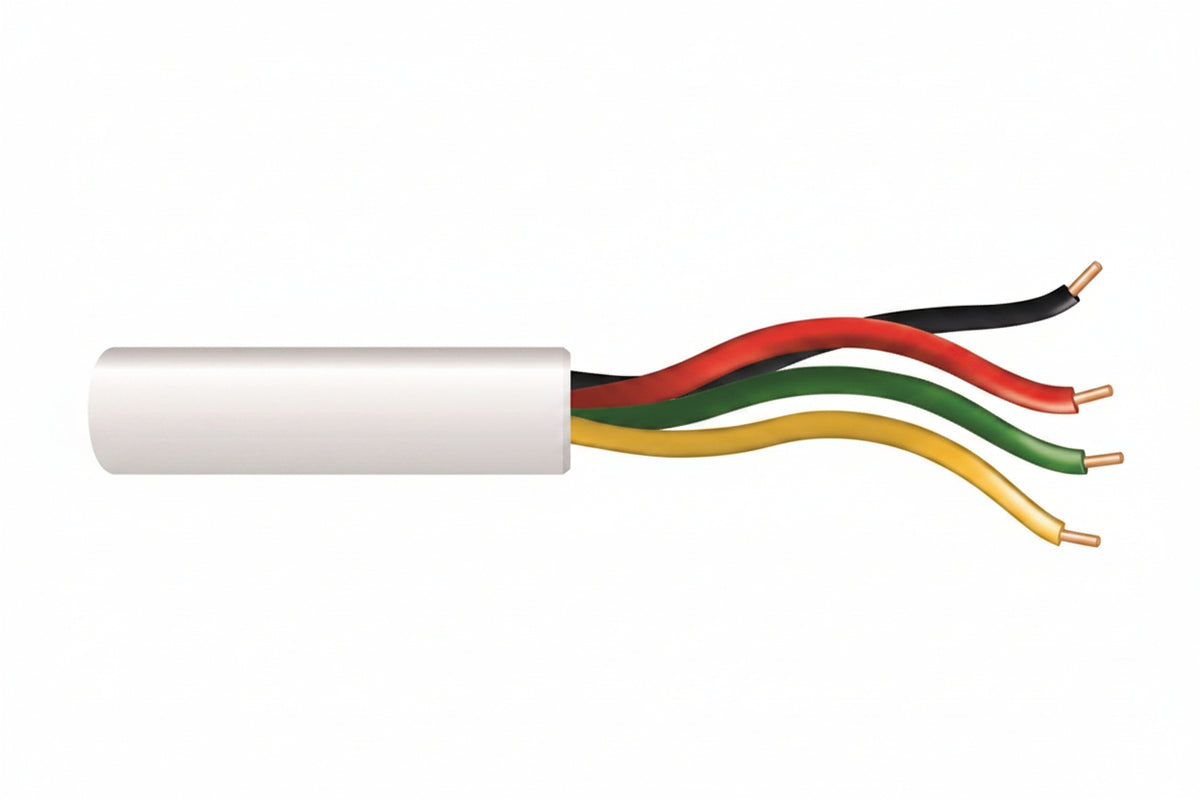 Genesis 21035501 22/4 Solid Unshielded Cable, Riser, CMR, FT4, 500' (152.4 m) Pull Box, White