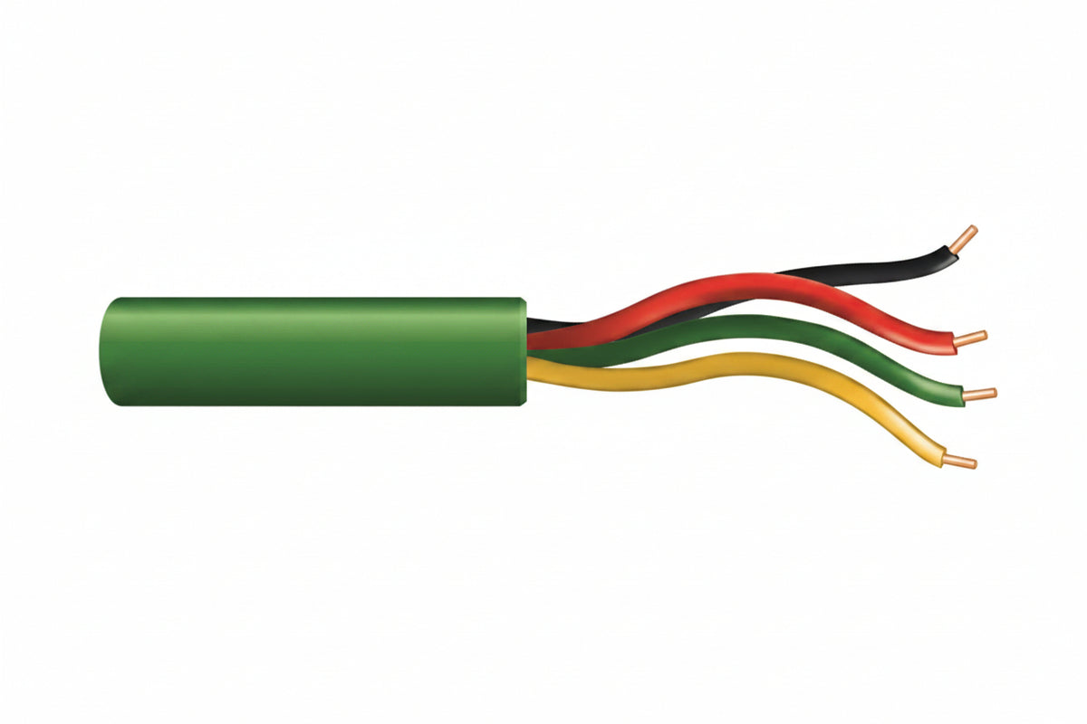 Genesis 21035805 22/4 Solid Unshielded Cable, Riser, CMR, FT4, 500' (152.4m) Speed Bag, Green