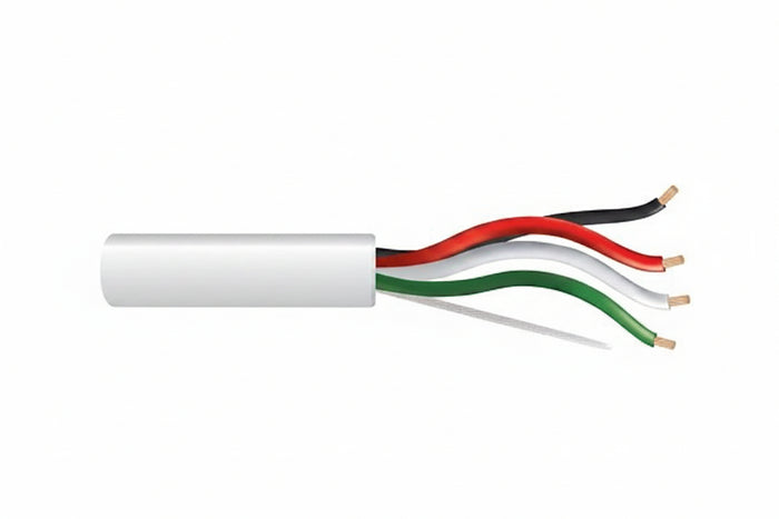 Genesis 21155501 18/4 Stranded Unshielded Cable, Riser, CMR, FT4, 500' (152.4 m) Pull Box, White