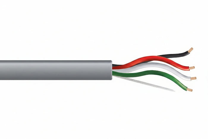 Genesis 21155509 18/4 Stranded Unshielded Cable, Riser, CMR, FT4, 500' (152.4 m) Pull Box, Gray