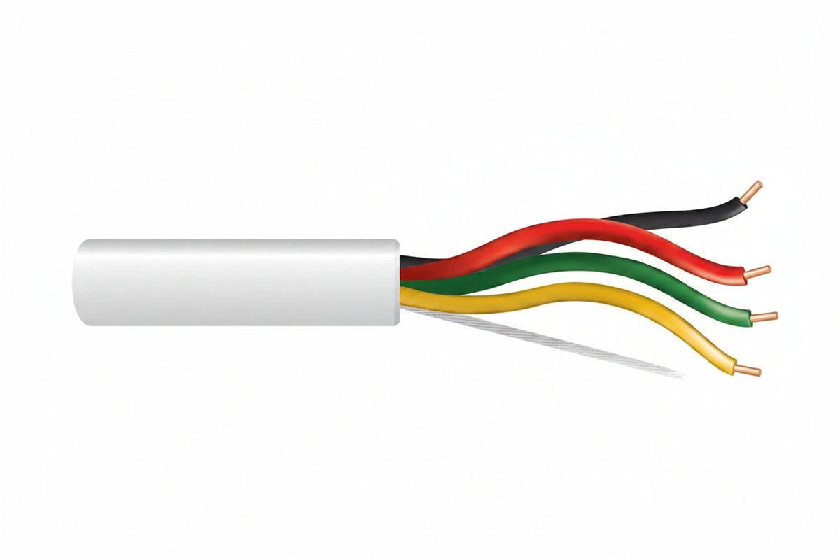 Genesis 43075501 18/4 Solid Unshielded Fire Alarm Cable, Riser, FPLR, 500' (152.4 m) Pull Box, White