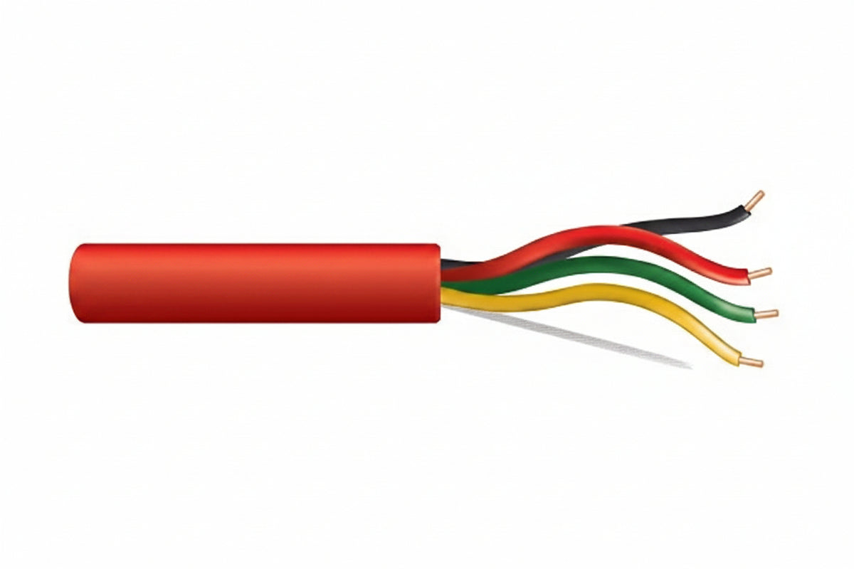 Genesis 45121004 16/4 Solid Unshielded Fire Alarm Cable, Plenum, FPLP, 1000' (304.8 m) Reel, Red
