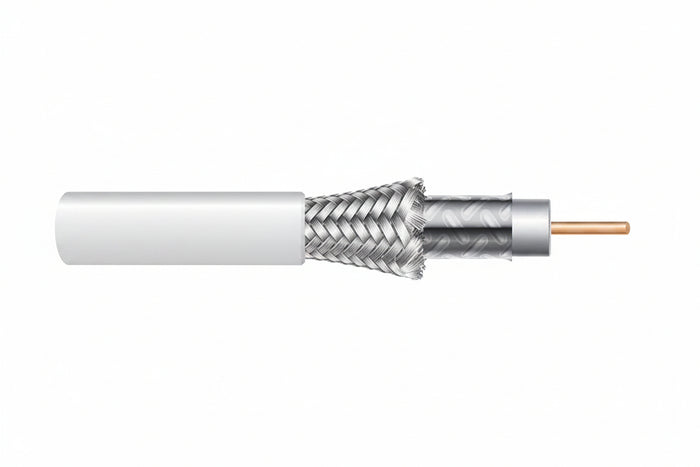Genesis 50035501 RG6 CCS 75 Ohm Coaxial with Dual-Shield Cable, General Purpose, CATV, 500' (152.4 m) Pull Box, White