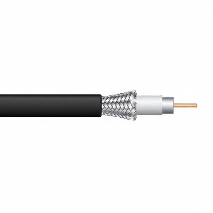 Genesis 50035508 RG6 CCS 75 Ohm Coaxial with Dual-Shield Cable, General Purpose, CATV, 500' (152.4 m) Pull Box, Black