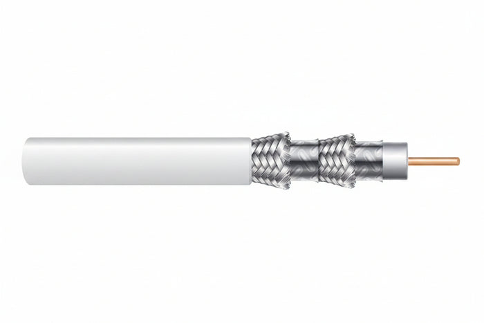 Genesis 50075501 RG6 CCS 75 Ohm Coaxial with Quad-Shield Cable, General Purpose, CATV, 500' (152.4 m) Pull Box, White