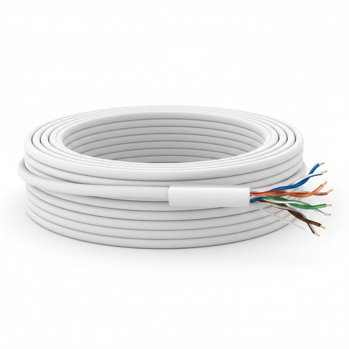 50885501 24/4-Pair Cat 5e Unshielded (U/UTP) Plenum Cable, Plenum, CMP, FT6, 500' (152.4 m) Pull Box, White