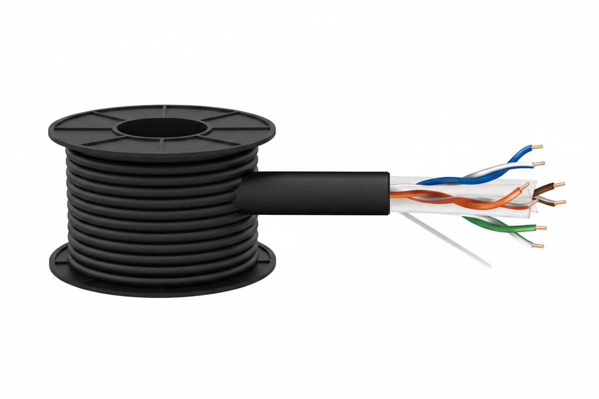 50922108 23/4-Pair Cat 6 Plus Unshielded (U/UTP) Networking Cable, Riser, CMR, FT4, 1000' (304.8 m) Reel-in-a-Box, Black