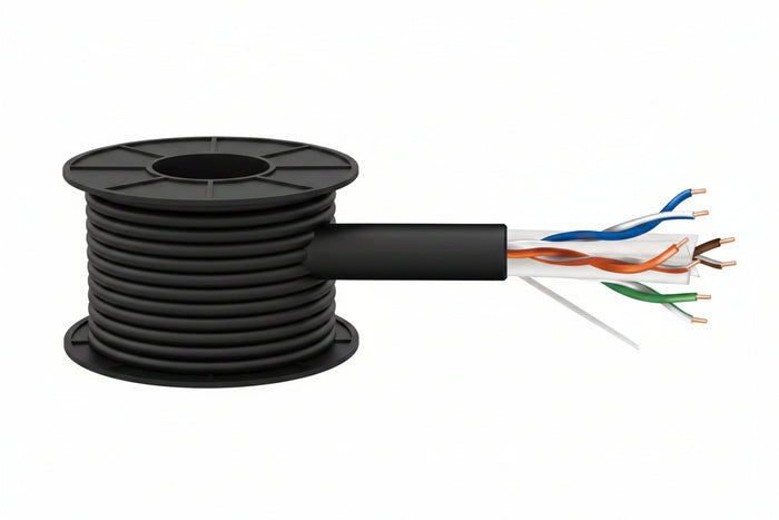 50922108 23/4-Pair Cat 6 Plus Unshielded (U/UTP) Networking Cable, Riser, CMR, FT4, 1000' (304.8 m) Reel-in-a-Box, Black