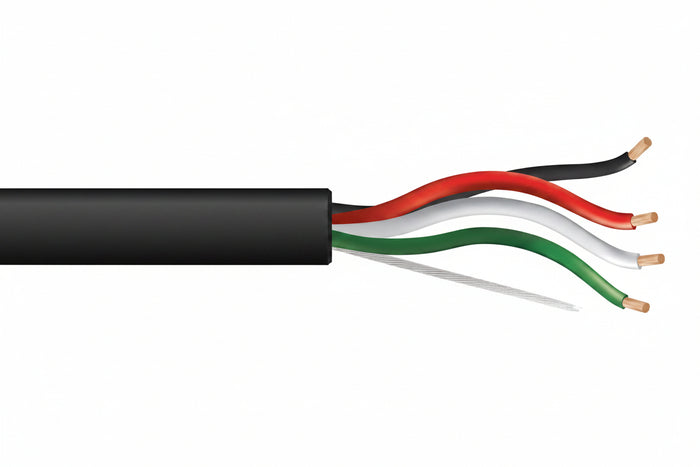 52865008 14/4 (105-Strand Oxygen-Free Copper) Audacious Unshielded Speaker Cable, Direct Burial, CM, 500' (152.4 m) Reel, Black
