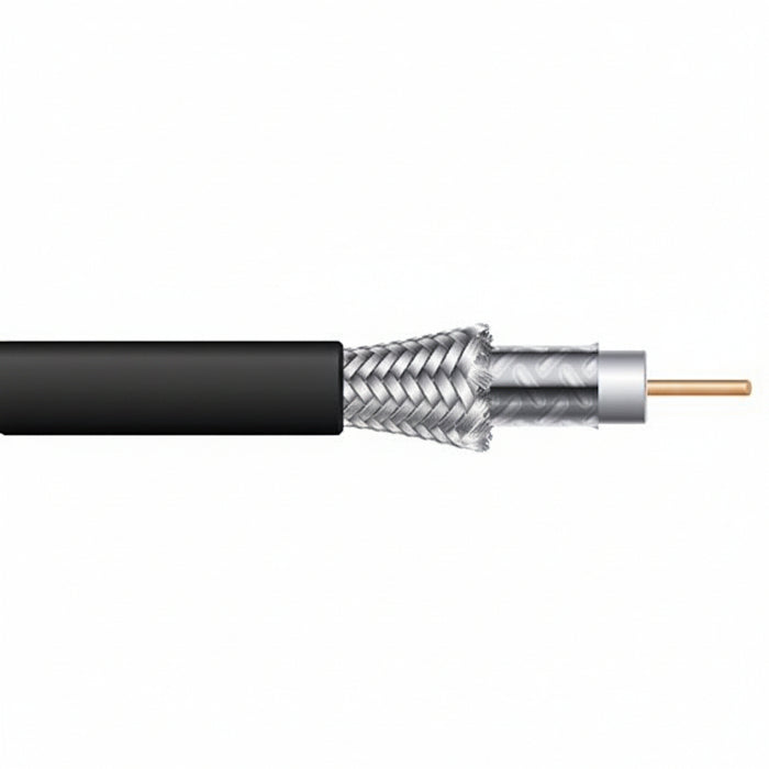 Genesis 53031108 RG6 CCS 75 Ohm Coaxial with Dual-Shield Cable, Riser, CATVR, FT4, 1000' (304.8 m) Pull Box, Black