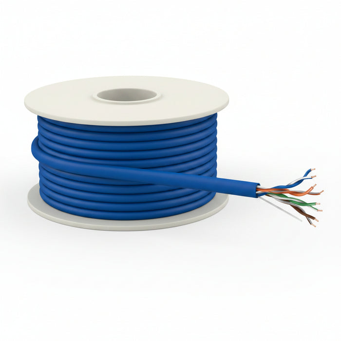 Genesis 63602106 23/4-Pair Cat 6 Unshielded (U/UTP) Networking Cable, Riser, CMR, 1000' (304.8 m) Reel-in-a-Box, Blue