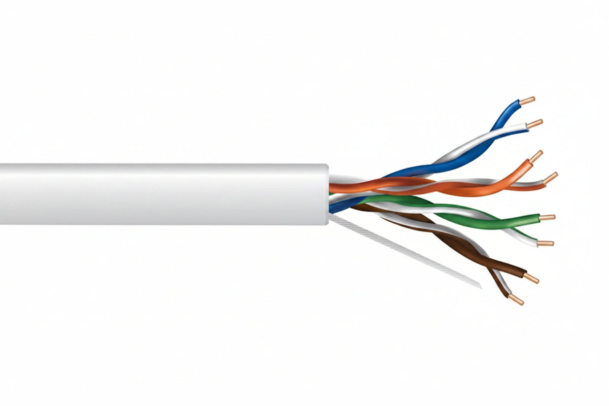Genesis 63612101 23/4-Pair Cat 6 Unshielded (U/UTP) Networking Cable, Plenum, CMP, FT6, 1000' (304.8 m) Reel-in-a-Box, White