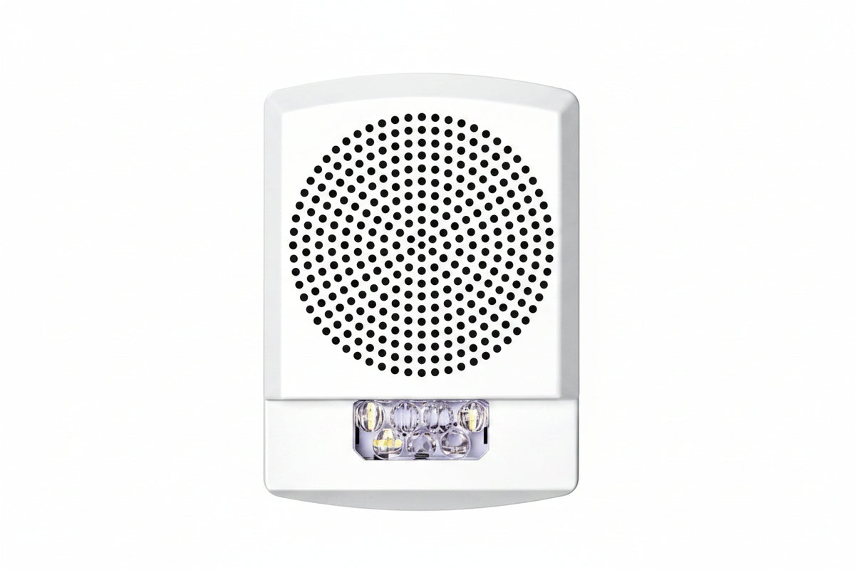 Eaton ELCHSW Wheelock Eluxa Chime Strobe, FIRE Lettering, Wall Mount, 24V, White