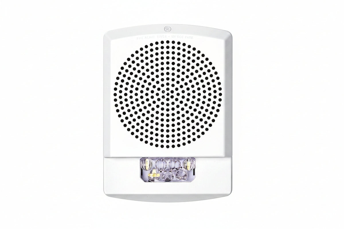 Eaton ELCHSW Wheelock Eluxa Chime Strobe, FIRE Lettering, Wall Mount, 24V, White