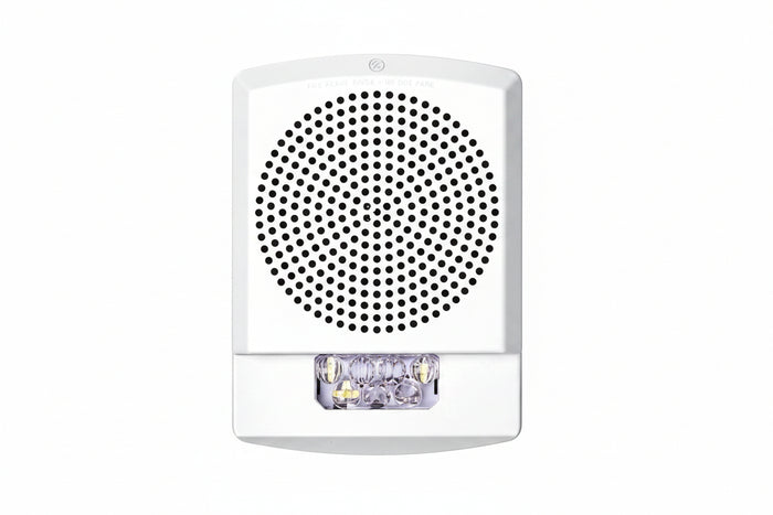 Eaton ELCHSW Wheelock Eluxa Chime Strobe, FIRE Lettering, Wall Mount, 24V, White