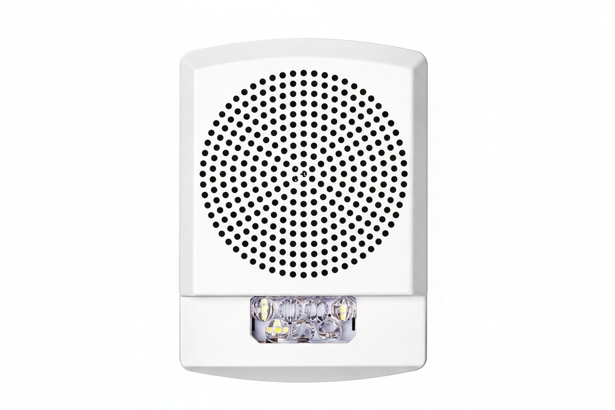 Eaton ELFHSW Wheelock Eluxa Low Frequency Sounder Strobe, Wall, FIRE Lettering, 24V, 110/177 cd, Indoor, White