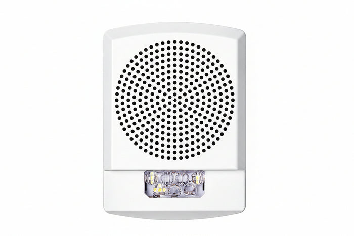 Eaton ELFHSW Wheelock Eluxa Low Frequency Sounder Strobe, Wall, FIRE Lettering, 24V, 110/177 cd, Indoor, White