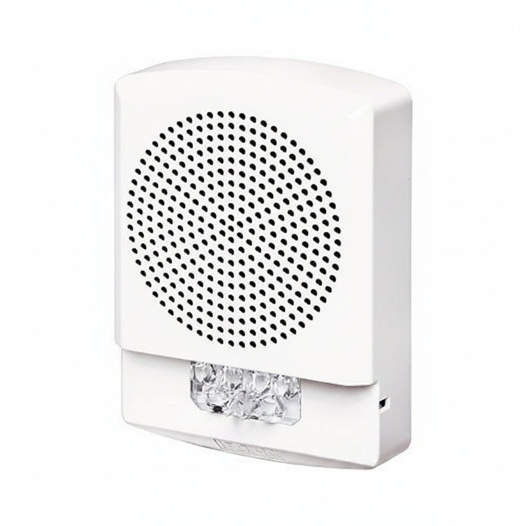 Eaton ELMTSW Wheelock Eluxa Multitone Strobe Horn, FIRE Lettering, Wall Mount, 24V, White