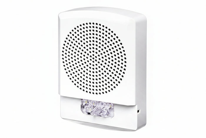 Eaton ELSPSTW-AL Wheelock Eluxa LED High Fidelity Speaker Strobe, Wall, ALERT Lettering, Clear Lens, 24VDC, 15/30/75/110/135/185 cd, White