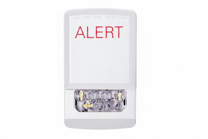 Eaton ELSTW-AL Wheelock Eluxa LED Strobe, Wall, ALERT Lettering, Clear Lens, 24V, 15/30/75/110/135/185 cd, White