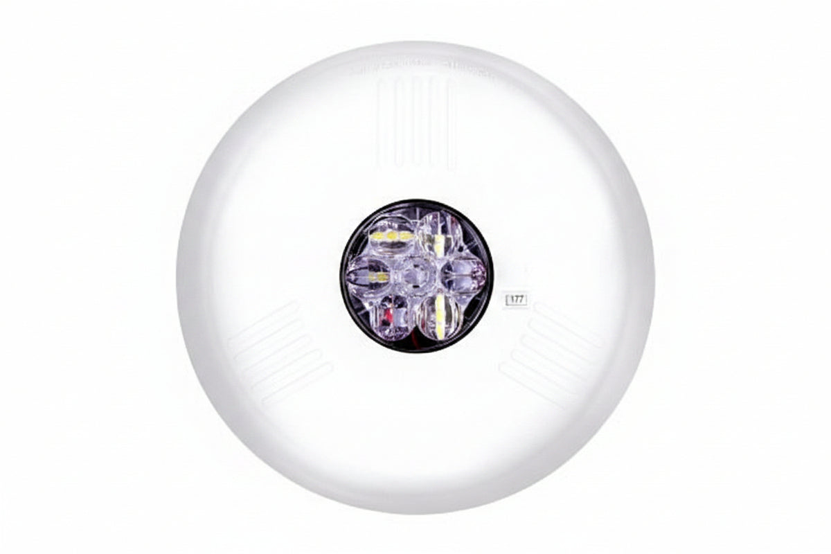 Eaton ELSTWC-AL Wheelock Eluxa LED Strobe, Ceiling, ALERT Lettering, Clear Lens, 24V, 15/30/75/110/150/177 cd, White