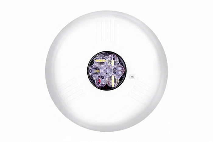 Eaton ELSTWC-AL Wheelock Eluxa LED Strobe, Ceiling, ALERT Lettering, Clear Lens, 24V, 15/30/75/110/150/177 cd, White