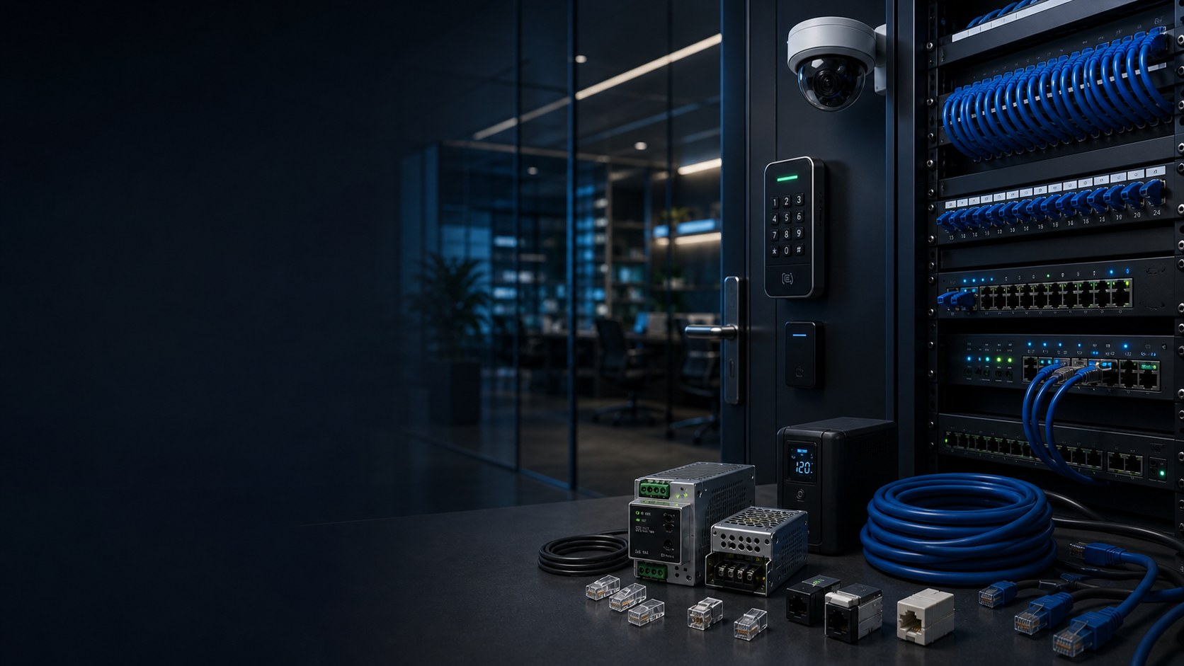 Commercial security, networking, cabling, and low-voltage equipment installation sample